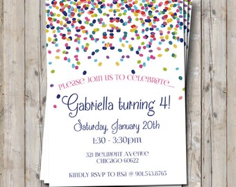 Rainbow birthday invitation personalized for your party - digital / printable DIY girls birthday invite
