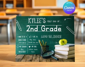 First day of school sign / back to school - digital / editable / printable