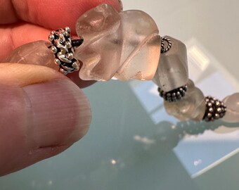 Antique quartz bear bead necklace set