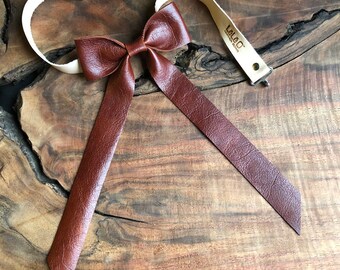 Leather Sceleton bow tie