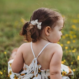 Ivory genuine leather bow, newborn to adult, headband or clip, swallowtail or baby swallowtail image 2