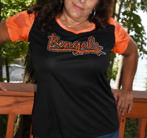 Bengals rhinestone glitter bling shirt 