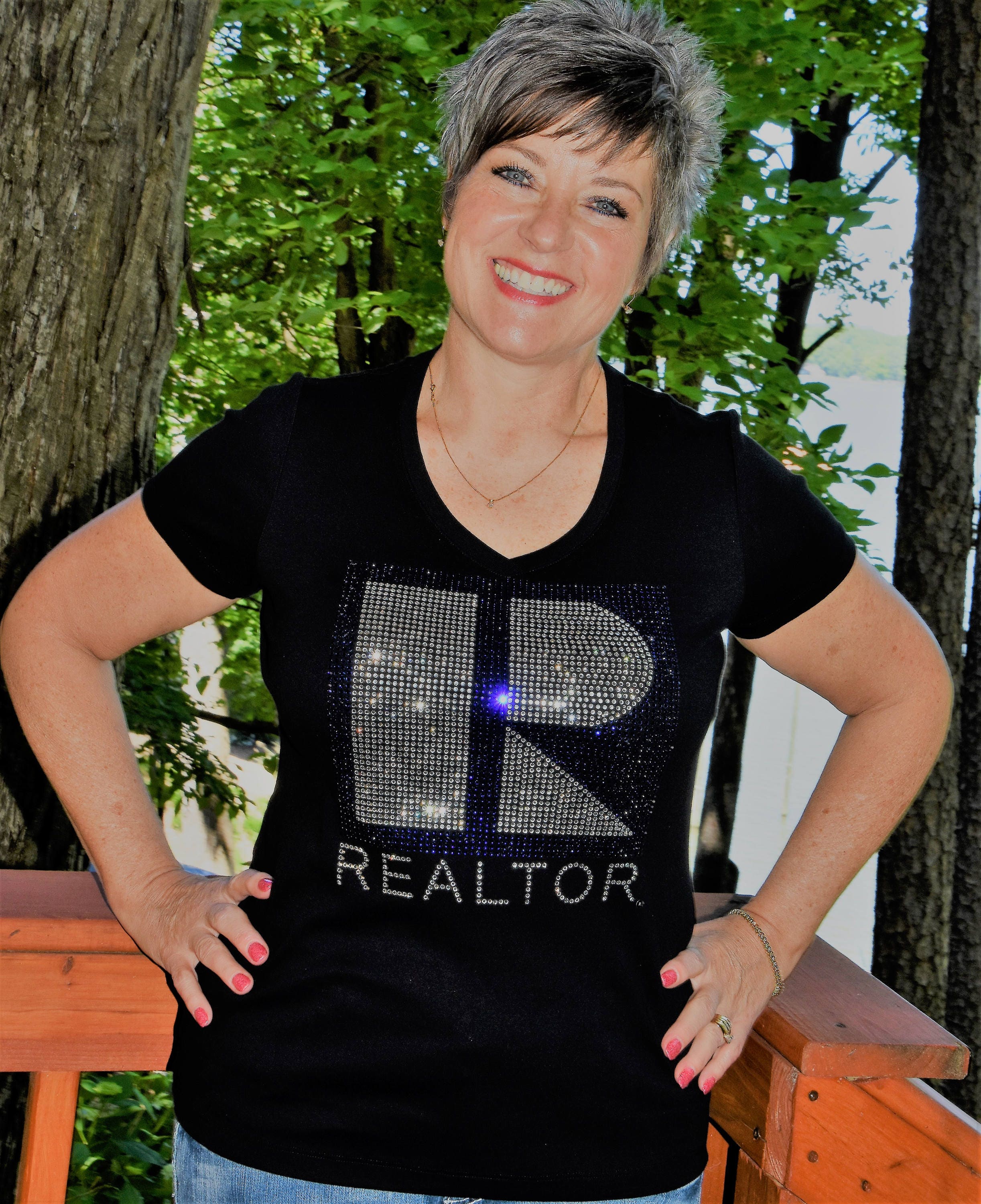 Real Estate Realtor rhinestone bling shirt all sizes Etsy