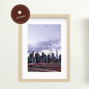 Lustre Art Print | Brooklyn Bridge in December, New York City, View of Seaport & FiDi