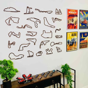 Formule 1-circuitwanddisplays - prachtige houtafwerking 2025-collecties