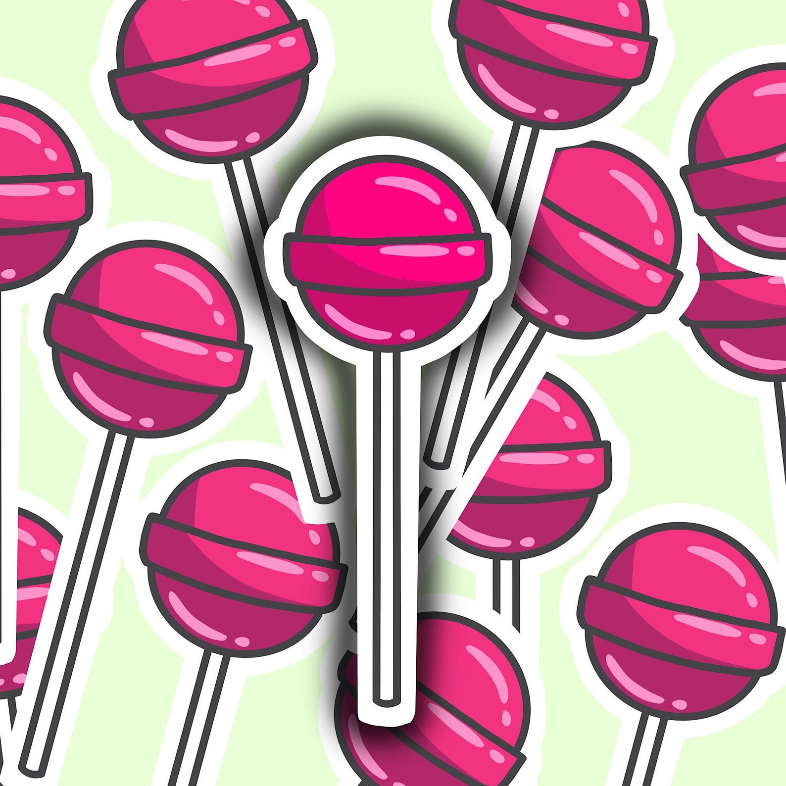 Lollipop Sticker Lollipop Stickers Candy Sticker Candy Etsy