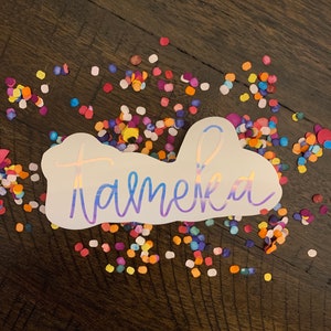 Free Shipping* Custom Name Holographic Decal Holographic Name Decal Personalized Name Decal Name Sticker Holographic Vinyl Decal