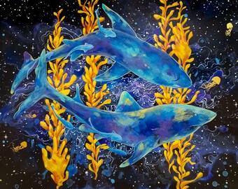 The Sharks and The Remora - Fine Art Print