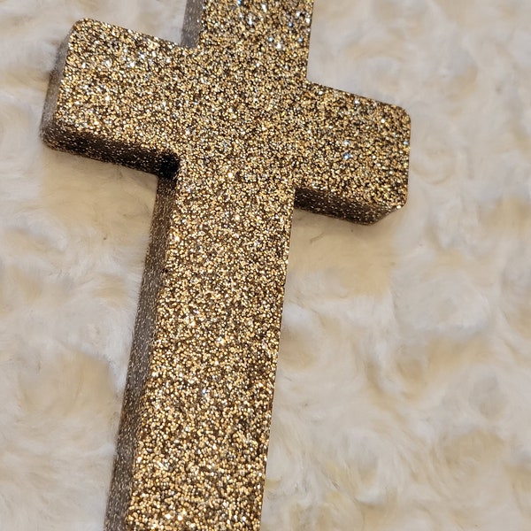 Gold Glitter Cross Etsy