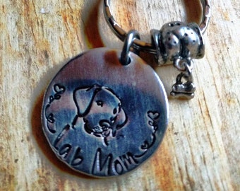 Lab Labrador Mom key chain dog zipper pull gift