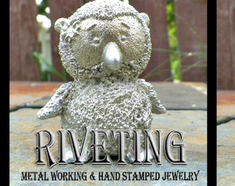 Hand cast pewter puffy owlet