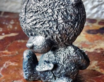 Teddy bear pewter sculpt new baby memorial gift