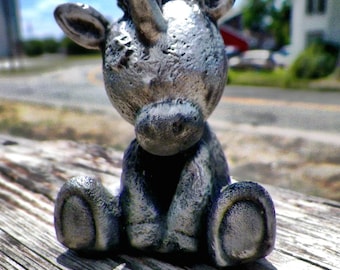 Hand cast pewter unicorn statuette hand made office decor collectable unique