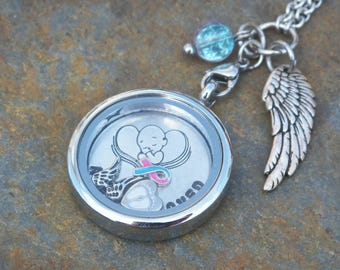 Stainless Steel Always Loved hand stamped memorial locket  Child Baby Loss PAIL Memory Angel baby