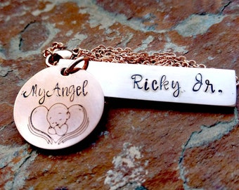 My Angel rose gold necklace custom memorial loss baby child infant mom new
