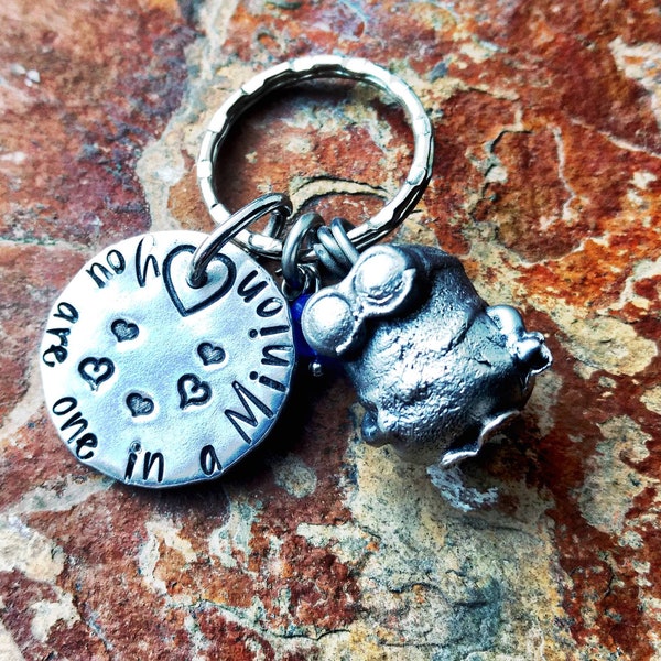 One in a Minion Pewter Key Chain