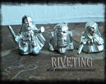 Hand cast pewter Vader, R2D2, Maul, C3P0, Storm Trooper, Jar Jar, Hutt, Head, Yoda, General Grievous