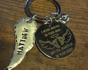 Miscarriage loss memorial baby mom gift angel wing feet