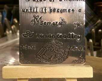 Moment becomes a memory memorial plaque loss baby mom angel wings