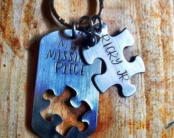 My missing piece key chain or zipper pull loss grief rememberance gift mom dad family baby friend