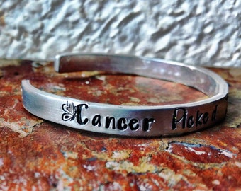 Cancer picked the wrong princess bangle bracelet warrior strong childhood cancer awareness