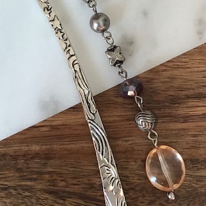 Tibetan Metal Bookmark Sun and Stars Beaded Hook Style Bookmark