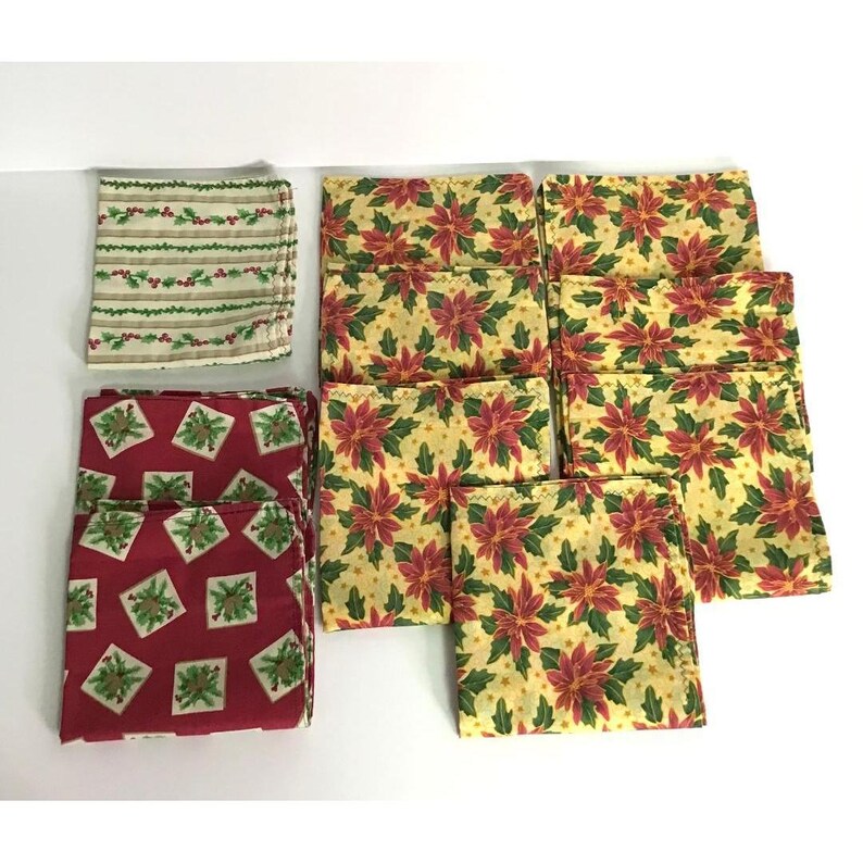 Vintage Christmas Angel Ceramic Napkin Rings & Cloth Napkin 10 Kitschy Holiday image 7