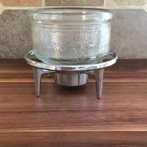VTG CorningWare Glass Warmer Chrome Stand Tea Light Coffee Pot Charcuterie Table