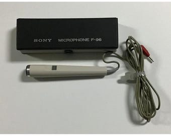 Sony F-96 Dynamic Microphone Vintage Wired Mic with Original Case Retro Music