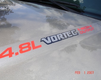 4.8L Vortec 高出力 3色フードデカール: シボレー シルバラード コロラド GMC シエラ キャニオン トラックに適合
