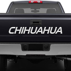 Chihuahua Mexico Truck Decal Sticker Tailgate for Chevy Silverado GMC Sierra 90&#39;s 454SS style lettering