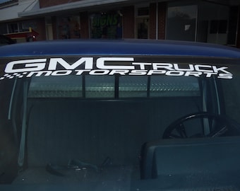 Calcomanía para ventana de GMC TRUCK MOTORSPORTS, tamaño 4" X 40"