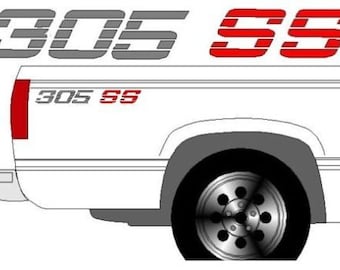 305 SS シボレー シボレートラック ベッドサイドデカール お好みのカラーをお選びいただけます