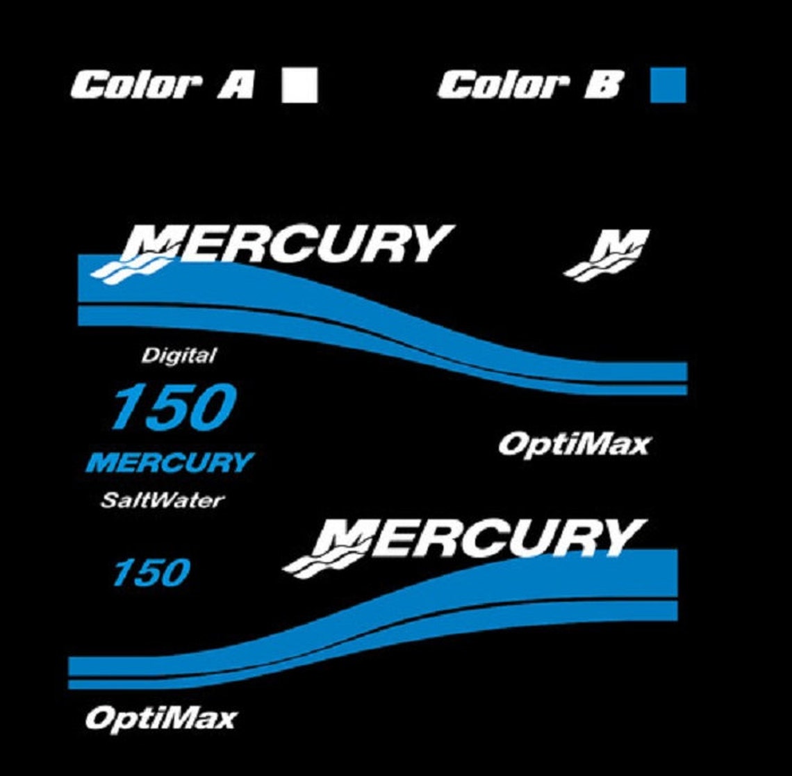 MERCURY Boat Motor Cowl DECAL Replacement Set your Etsy
