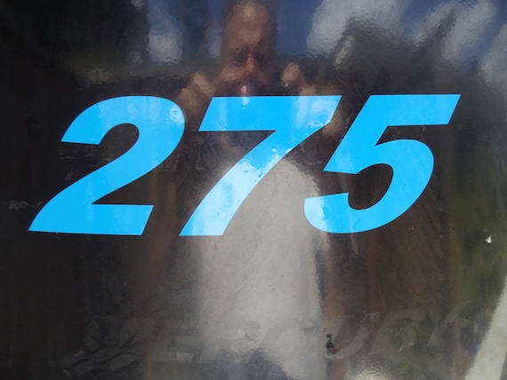 MERCURY BOAT MOTOR COWLING REPLACEMENT DECALS FOR HORSEPOWER RATING CHOICES
