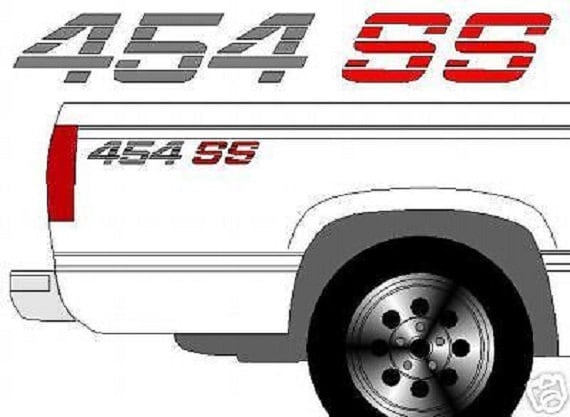 454 SS 454SS CHEVROLET Tailgate Decal 92-93.