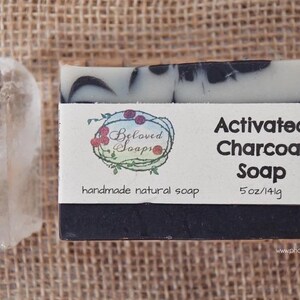 Activated Charcoal Soap with Bentonite Clay, Tea tree and Balsum Tolu oils. Cold process essential oil soap. 4.5 oz. Bar