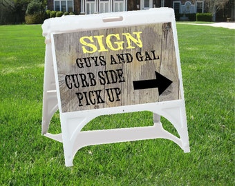 Custom A Frame yard or business sign. Sandwich Sidewalk Sign, One or two sided free standing directional sign 24" x 18"