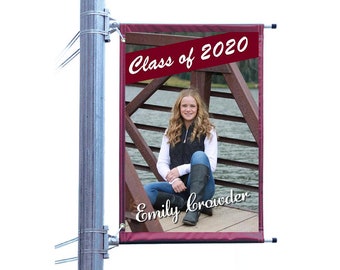 Senior Class of 2024 Banner, Graduation Sign, Pole sign with bracket