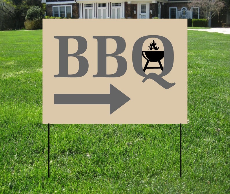 Custom Bag Yard Signs BBQ Yard Signs Event Yard Sign