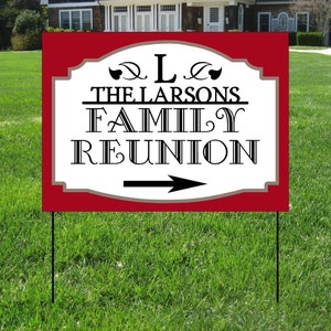 Family Reunion Yard Signs, Event Yard Sign, Custom Bag Yard Signs