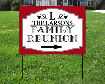 Family Reunion Yard Signs, Event Yard Sign, Custom Bag Yard Signs