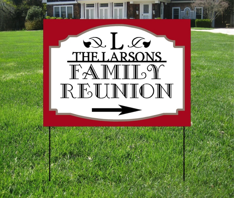 Family Reunion Yard Signs Event Yard Sign Custom Bag Yard Signs