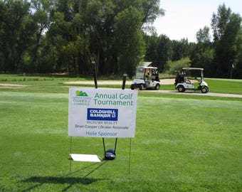 Pack de commanditaires de tournoi de golf, panneaux de sponsors de 9 trous et bannière d’événement
