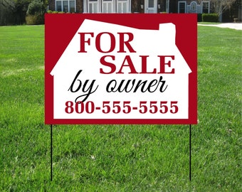 For Sale By Owner Yard Signs, Event Yard Sign, Custom Bag Yard Signs