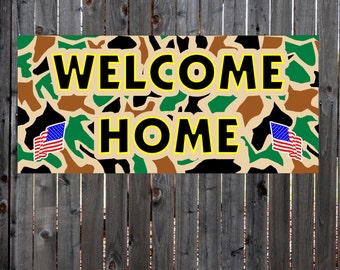 Welcome Home Banner, Camo Banner, military Banner