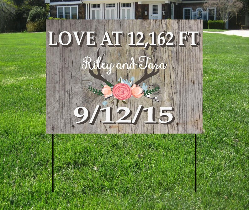 Wedding Yard Signs Barnwood Wedding Yard Sign Custom Bag Etsy