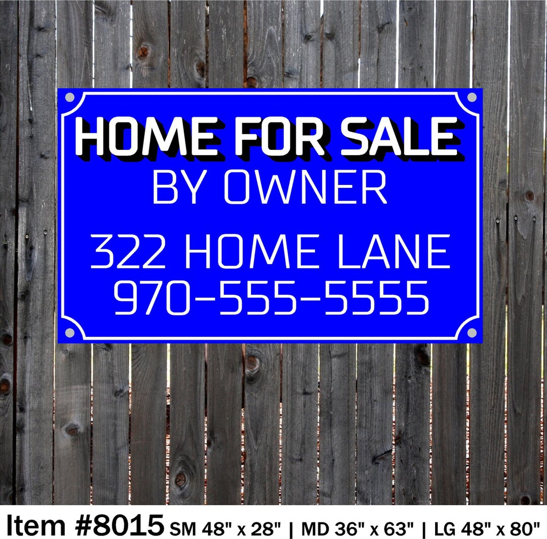 Home Fore Sale by Owner Sign, Business Banner Etsy