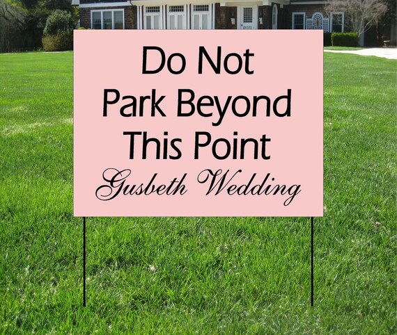 Wedding Yard Signs Parking Rose Wedding Yard Sign Custom Bag | Etsy