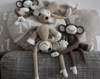 Cuddly toy Amigurumi Monkey Brown